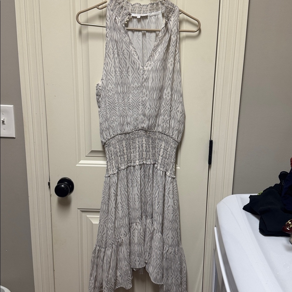 Gray Patterned Sleeveless Dress
